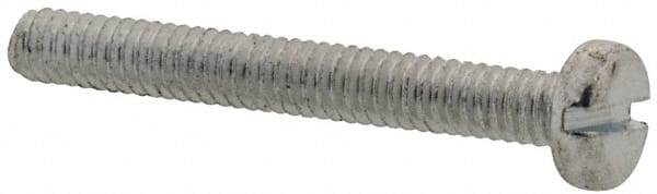 Value Collection - M2x0.40, 16mm Length Under Head Slotted Drive Machine Screw - Pan Head, Grade 4.8 Steel, Zinc-Plated Finish, Without Washer - Exact Tooling