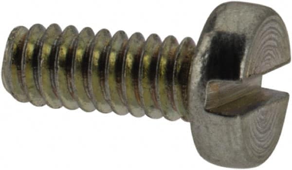 Value Collection - M2x0.40, 5mm Length Under Head Slotted Drive Machine Screw - Pan Head, Grade 4.8 Steel, Zinc-Plated Finish, Without Washer - Exact Tooling