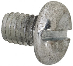 Value Collection - M6x1.00, 8mm Length Under Head Slotted Drive Machine Screw - Pan Head, Grade 4.8 Steel, Zinc-Plated Finish, Without Washer - Exact Tooling