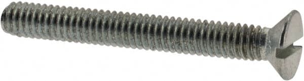 Value Collection - M2.5x0.45, 20mm OAL Slotted Drive Machine Screw - Flat Head, Grade 4.8 Steel, Zinc-Plated Finish, Without Washer - Exact Tooling