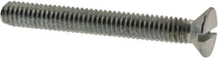 Value Collection - M2.5x0.45, 20mm OAL Slotted Drive Machine Screw - Flat Head, Grade 4.8 Steel, Zinc-Plated Finish, Without Washer - Exact Tooling
