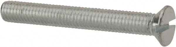 Value Collection - M5x0.80, 40mm OAL Slotted Drive Machine Screw - Flat Head, Grade 4.8 Steel, Zinc-Plated Finish, Without Washer - Exact Tooling