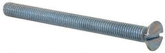 Value Collection - M5x0.80, 60mm OAL Slotted Drive Machine Screw - Flat Head, Grade 4.8 Steel, Zinc-Plated Finish, Without Washer - Exact Tooling
