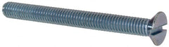 Value Collection - M6x1.00, 60mm OAL Slotted Drive Machine Screw - Flat Head, Grade 4.8 Steel, Zinc-Plated Finish, Without Washer - Exact Tooling