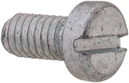 Value Collection - M2.5x0.45, 5mm Length Under Head Slotted Drive Machine Screw - Cheese Head, Grade 4.8 Steel, Zinc-Plated Finish, Without Washer - Exact Tooling