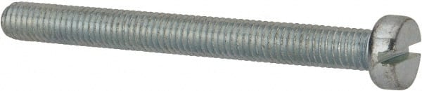 Value Collection - M5x0.80, 50mm Length Under Head Slotted Drive Machine Screw - Cheese Head, Grade 4.8 Steel, Zinc-Plated Finish, Without Washer - Exact Tooling