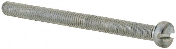 Value Collection - M5x0.80, 60mm Length Under Head Slotted Drive Machine Screw - Cheese Head, Grade 4.8 Steel, Zinc-Plated Finish, Without Washer - Exact Tooling