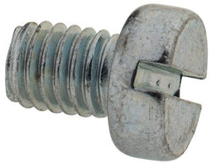 Value Collection - M6x1.00, 8mm Length Under Head Slotted Drive Machine Screw - Cheese Head, Grade 4.8 Steel, Zinc-Plated Finish, Without Washer - Exact Tooling