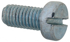 Value Collection - M8x1.25, 16mm Length Under Head Slotted Drive Machine Screw - Cheese Head, Grade 4.8 Steel, Zinc-Plated Finish, Without Washer - Exact Tooling