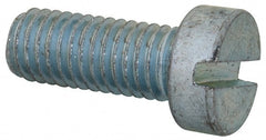 Value Collection - M8x1.25, 20mm Length Under Head Slotted Drive Machine Screw - Cheese Head, Grade 4.8 Steel, Zinc-Plated Finish, Without Washer - Exact Tooling