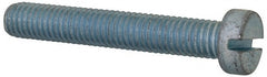 Value Collection - M8x1.25, 50mm Length Under Head Slotted Drive Machine Screw - Cheese Head, Grade 4.8 Steel, Zinc-Plated Finish, Without Washer - Exact Tooling