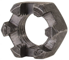 Value Collection - 3/8-24 UNF Grade 2 Steel Slotted Locknut - 9/16" Width Across Flats, 21/64" High, Uncoated - Exact Tooling