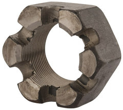 Value Collection - 1-3/4 - 12 UNF Grade 2 Steel Slotted Locknut - 2-5/8" Width Across Flats, 1-1/2" High, Uncoated - Exact Tooling