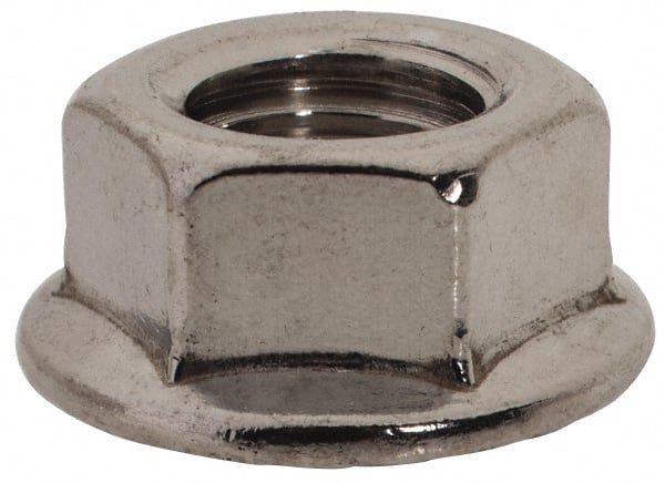 Value Collection - 3/8-24, 3/4" Flange Diam, Serrated Flange Nut - Grade 18-8 Stainless Steel, Uncoated Finish, 0.347" Flange Height - Exact Tooling