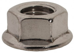 Value Collection - 3/8-24, 3/4" Flange Diam, Serrated Flange Nut - Grade 18-8 Stainless Steel, Uncoated Finish, 0.347" Flange Height - Exact Tooling