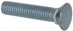 Value Collection - 7/16-14 UNC, 2-1/4" OAL, Steel Plow Bolt - Zinc-Plated Finish, Grade 5 - Exact Tooling