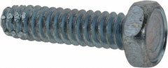 Value Collection - #10-24 UNC Thread, 3/4" Length Under Head, Hex Drive Steel Thread Cutting Screw - Hex Head, Grade 2, Point Type F, Zinc-Plated Finish - Exact Tooling