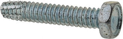 Value Collection - #10-24 UNC Thread, 1" Length Under Head, Hex Drive Steel Thread Cutting Screw - Hex Head, Grade 2, Point Type F, Zinc-Plated Finish - Exact Tooling