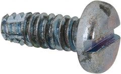 Value Collection - #4-40 UNC Thread, 5/16" Length Under Head, Slotted Drive Steel Thread Cutting Screw - Pan Head, Grade 2, Point Type F, Zinc-Plated Finish - Exact Tooling