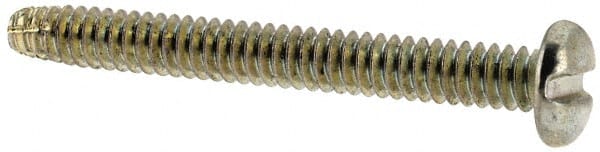 Value Collection - #4-40 UNC Thread, 1" Length Under Head, Slotted Drive Steel Thread Cutting Screw - Pan Head, Grade 2, Point Type F, Zinc-Plated Finish - Exact Tooling