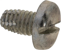 Value Collection - #10-32 UNF Thread, 5/16" Length Under Head, Slotted Drive Steel Thread Cutting Screw - Pan Head, Grade 2, Point Type F, Zinc-Plated Finish - Exact Tooling