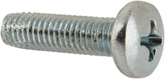 Value Collection - #10-32 UNF Thread, 3/4" Length Under Head, Phillips Drive Steel Thread Cutting Screw - Pan Head, Grade 2, Point Type F, Zinc-Plated Finish - Exact Tooling