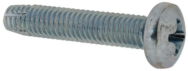 Value Collection - #10-32 UNF Thread, 1" Length Under Head, Phillips Drive Steel Thread Cutting Screw - Pan Head, Grade 2, Point Type F, Zinc-Plated Finish - Exact Tooling