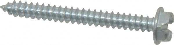 Value Collection - #10 Hex Washer Head Slotted Sheet Metal Screw - Steel, 1-3/4" Length Under Head, Grade 2 - Exact Tooling