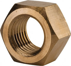 Value Collection - 1-1/4 - 7 UNC Brass Right Hand Hex Nut - 1-7/8" Across Flats, 1-1/16" High, Brass Finish - Exact Tooling