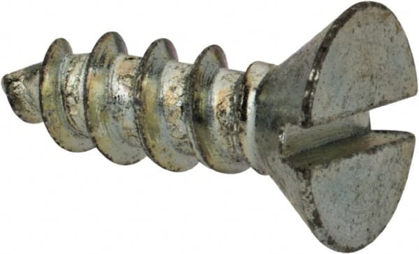 Value Collection - #10 Flat Head Slotted Sheet Metal Screw - Steel, 1/2" OAL, Grade 2 - Exact Tooling