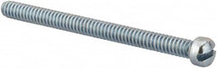 Value Collection - #6-32 UNC, 1-3/4" Length Under Head Slotted Drive Machine Screw - Fillister Head, Grade 2 Steel, Zinc-Plated Finish, Without Washer - Exact Tooling