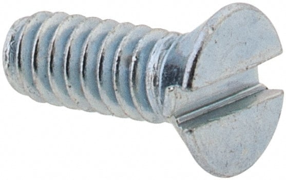 Value Collection - #2-56 UNC, 1/4" OAL Slotted Drive Machine Screw - Flat Head, Grade 2 Steel, Zinc-Plated Finish, Without Washer - Exact Tooling
