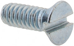 Value Collection - #2-56 UNC, 1/4" OAL Slotted Drive Machine Screw - Flat Head, Grade 2 Steel, Zinc-Plated Finish, Without Washer - Exact Tooling
