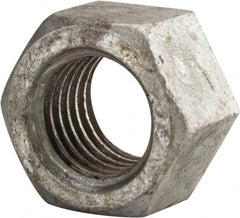 Value Collection - 1-3/8 - 6 UNC Steel Right Hand Hex Nut - 2-1/16" Across Flats, 1-11/64" High, Hot Dipped Galvanized Finish - Exact Tooling