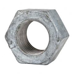Value Collection - 1-1/2 - 6 UNC Steel Right Hand Hex Nut - 2-1/4" Across Flats, 1-9/32" High, Hot Dipped Galvanized Finish - Exact Tooling