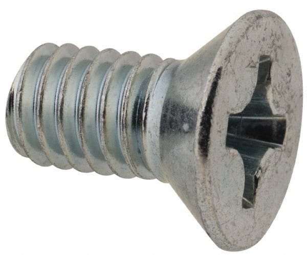 Value Collection - 5/16-18 UNC, 5/8" OAL Phillips Drive Machine Screw - Flat Head, Grade 2 Steel, Zinc-Plated Finish, Without Washer - Exact Tooling