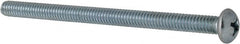 Value Collection - 1/4-20 UNC, 4" Length Under Head Phillips Drive Machine Screw - Round Head, Grade 2 Steel, Zinc-Plated Finish, Without Washer - Exact Tooling