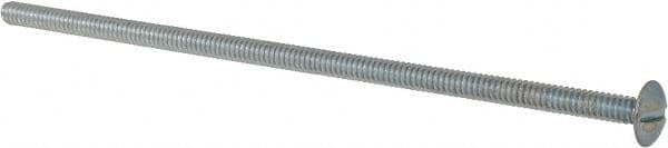 Value Collection - #6-32 UNC, 4" Length Under Head Slotted Drive Machine Screw - Truss Head, Grade 2 Steel, Zinc-Plated Finish, Without Washer - Exact Tooling