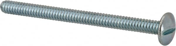 Value Collection - #10-24 UNC, 2-1/2" Length Under Head Slotted Drive Machine Screw - Truss Head, Grade 2 Steel, Zinc-Plated Finish, Without Washer - Exact Tooling