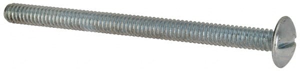Value Collection - 1/4-20 UNC, 3-1/2" Length Under Head Slotted Drive Machine Screw - Truss Head, Grade 2 Steel, Zinc-Plated Finish, Without Washer - Exact Tooling