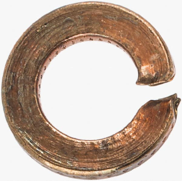 Value Collection - #5, 0.127" ID, 0.031" Thick Split Lock Washer - Silicon Bronze, Uncoated, 0.127" Min ID, 0.133" Max ID, 0.236" Max OD - Exact Tooling