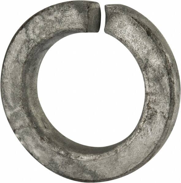 Value Collection - 1-3/8", 1.379" ID, 0.344" Thick Split Lock Washer - Grade 2 Steel, Hot Dipped Galvanized Finish, 1.379" Min ID, 1.408" Max ID, 2.219" Max OD - Exact Tooling