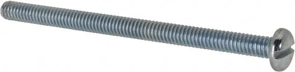Value Collection - #8-32 UNC, 2-1/2" Length Under Head Slotted Drive Machine Screw - Pan Head, Grade 2 Steel, Zinc-Plated Finish, Without Washer - Exact Tooling