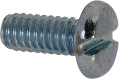 Value Collection - #12-24 UNC, 1/2" Length Under Head Slotted Drive Machine Screw - Pan Head, Grade 2 Steel, Zinc-Plated Finish, Without Washer - Exact Tooling