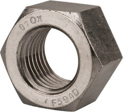Value Collection - 1-1/4 - 7 UNC Stainless Steel Right Hand Hex Nut - 1-7/8" Across Flats, 1-1/16" High, Uncoated - Exact Tooling