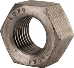 Value Collection - 1-1/2 - 6 UNC Stainless Steel Right Hand Hex Nut - 2-1/4" Across Flats, 1-9/32" High, Uncoated - Exact Tooling