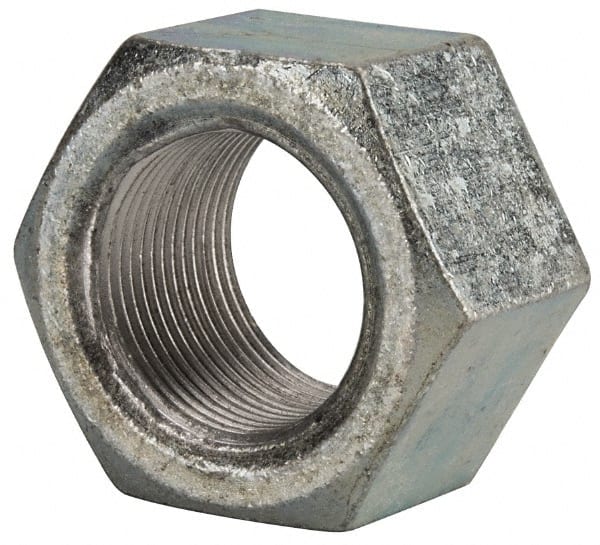 Value Collection - 1-3/8 - 12 UNF Steel Right Hand Hex Nut - 2-1/16" Across Flats, 1-11/64" High, Zinc Clear Finish - Exact Tooling