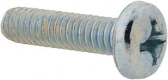 Value Collection - #12-24 UNC, 7/8" Length Under Head Phillips Drive Machine Screw - Pan Head, Grade 2 Steel, Zinc-Plated Finish, Without Washer - Exact Tooling
