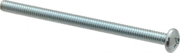 Value Collection - 1/4-20 UNC, 4" Length Under Head Phillips Drive Machine Screw - Pan Head, Grade 2 Steel, Zinc-Plated Finish, Without Washer - Exact Tooling