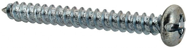 Value Collection - #6 Pan Head Slotted Phillips Sheet Metal Screw - Steel, 1-1/4" Length Under Head, Grade 2 - Exact Tooling
